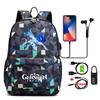 Anime Game Usb Charging Travel Backpack Students Large Capacity Bookbag for Boy Girl Printed Canvas Backpack School Bag Kids Gifts
