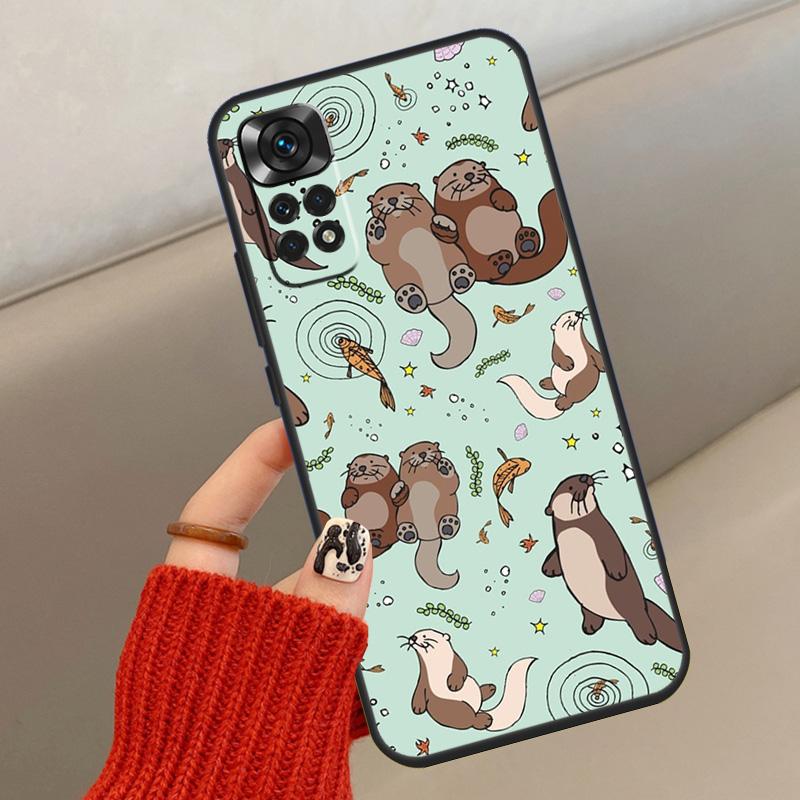 Cute Cartoon Otter Case For Xiaomi Redmi Note 14 13 12 11 10 15 Pro Plus Cover For Redmi 15 C 13C 10C 12C 14C