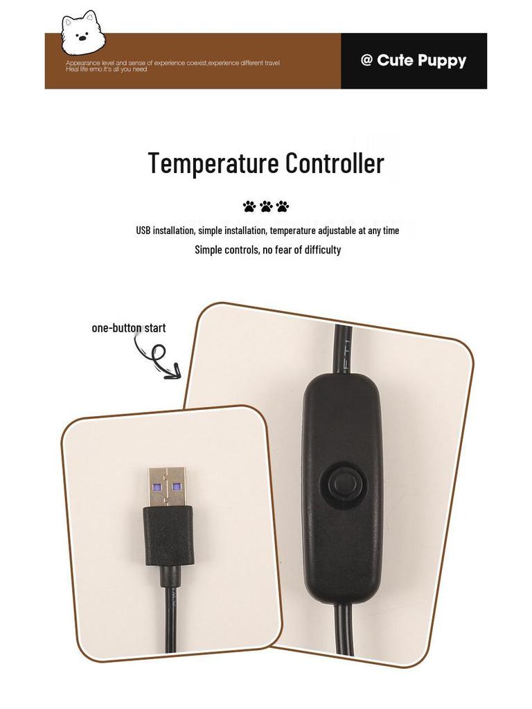 Cartoon Winter Plush Heated Seat Cushion with USB for Car or Office