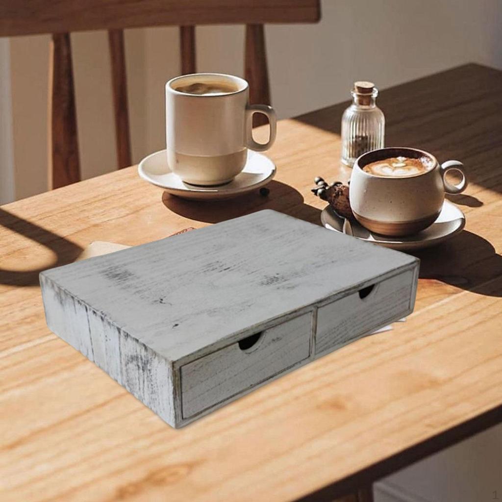 Coffee Pod Holder Countertop Storage Maker Machine Stand Vintage Wooden Organizer for Office