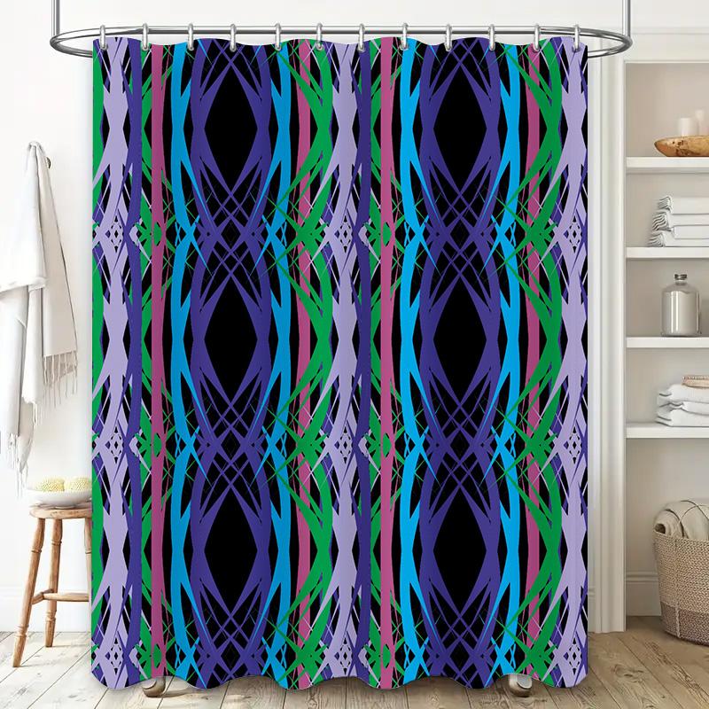 Colorful stripes abstract pattern waterproof shower curtain bathroom curtain waterproof and mildew proof shower curtain