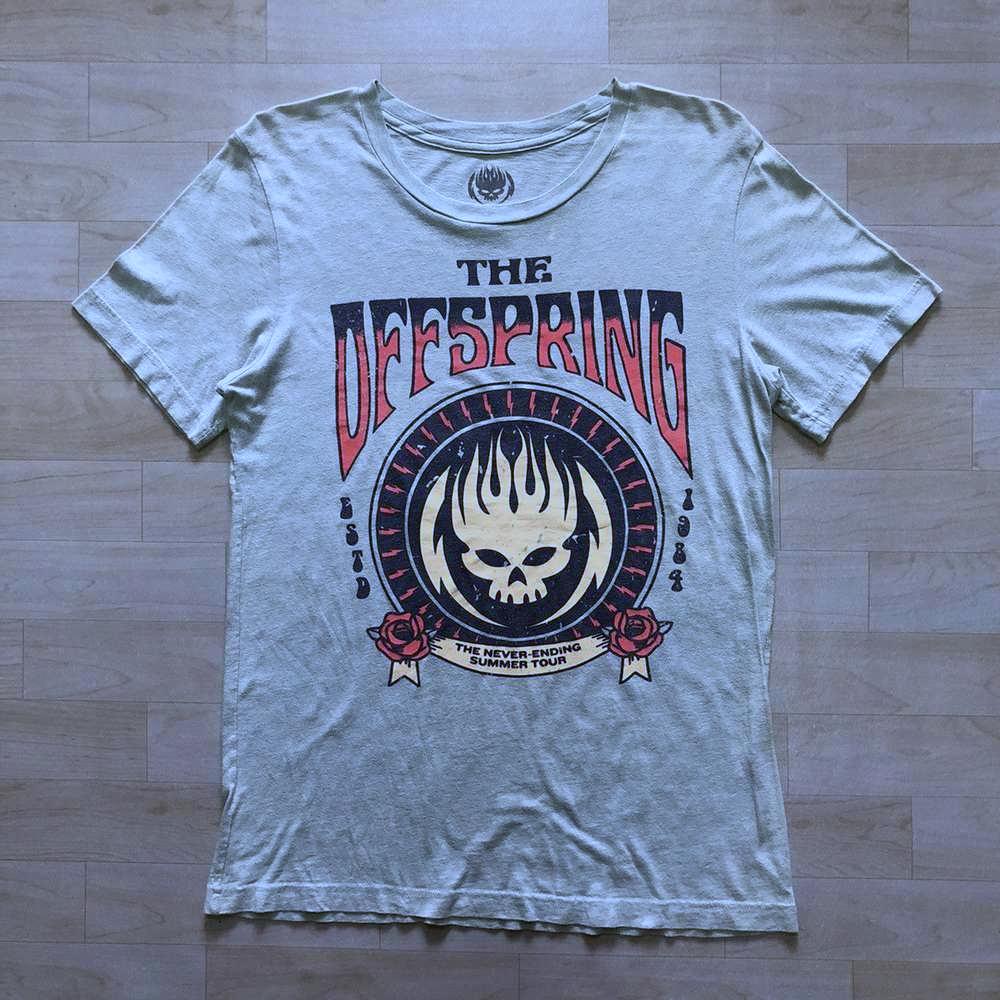 The Offspring Flaming Skull Shirt  Classic Punk Rock Graphic Tee  white PA6910 Unisex T-Shirt XL
