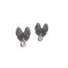 Smart Butterfly Shape Fashionable Zircon Double Love Earrings Design Sense Sweet Earrings Super Flash Fashion Versatile
