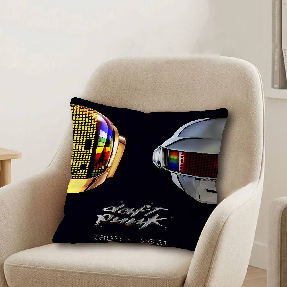 Music Rock Band DDaft Punk Office Cushion Pillowcase Car Cushion CoverXCM Lumbar Pillowcase Sofa Pillowcover