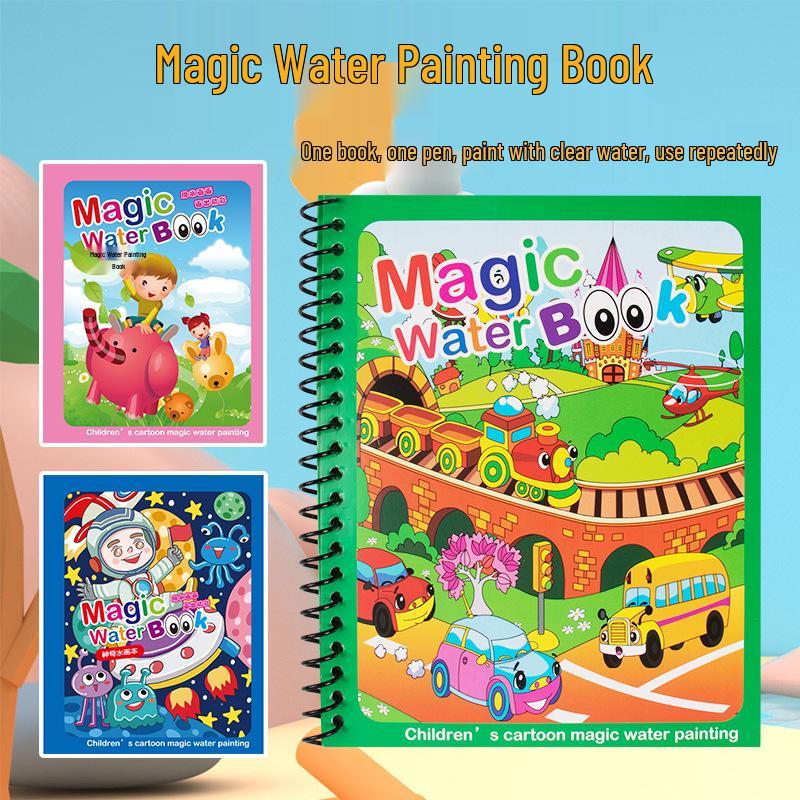Children's Reusable Magic Water Painting Book: Educational Drawing & Coloring Set