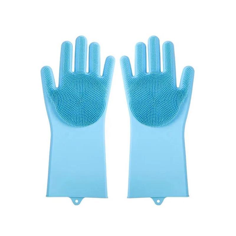 Pet Grooming Cleaning Gloves Dog Cat Bathing Shampoo Glove Scrubber Magic Dishwashing Cleanner Sponge Silicon Hair Removal Glove