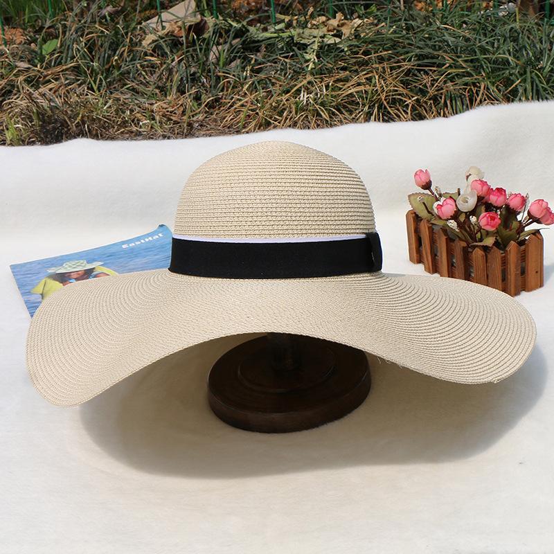 Sunshade Sunscreen White Big Eave Hat Beach Hat Direct Supply Ins Wind Tide Brand Sunscreen Breathable Versatile