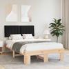 Bed Frame with Padded Headboard Black 120 x 190 cm