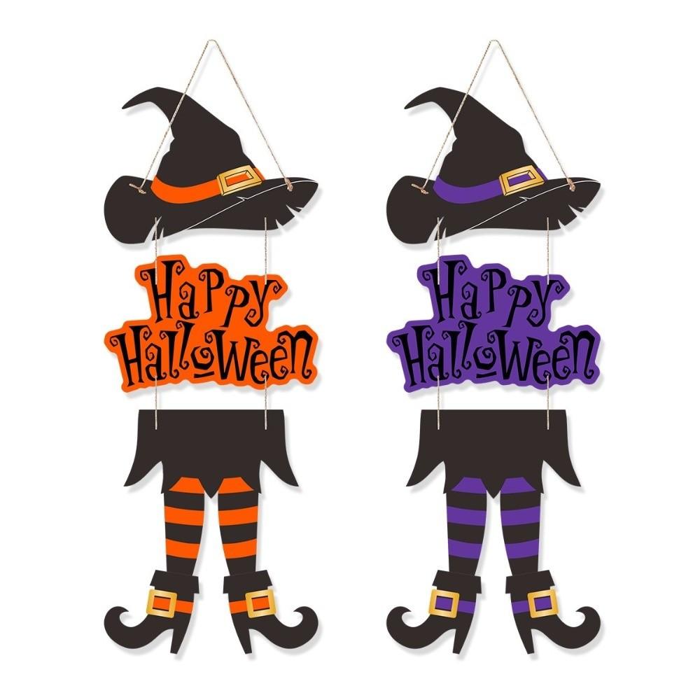 Spooky Witch Hat Pendant Scary Door Hanging Ornaments Halloween Witch Legs Pendant  Party Supplies
