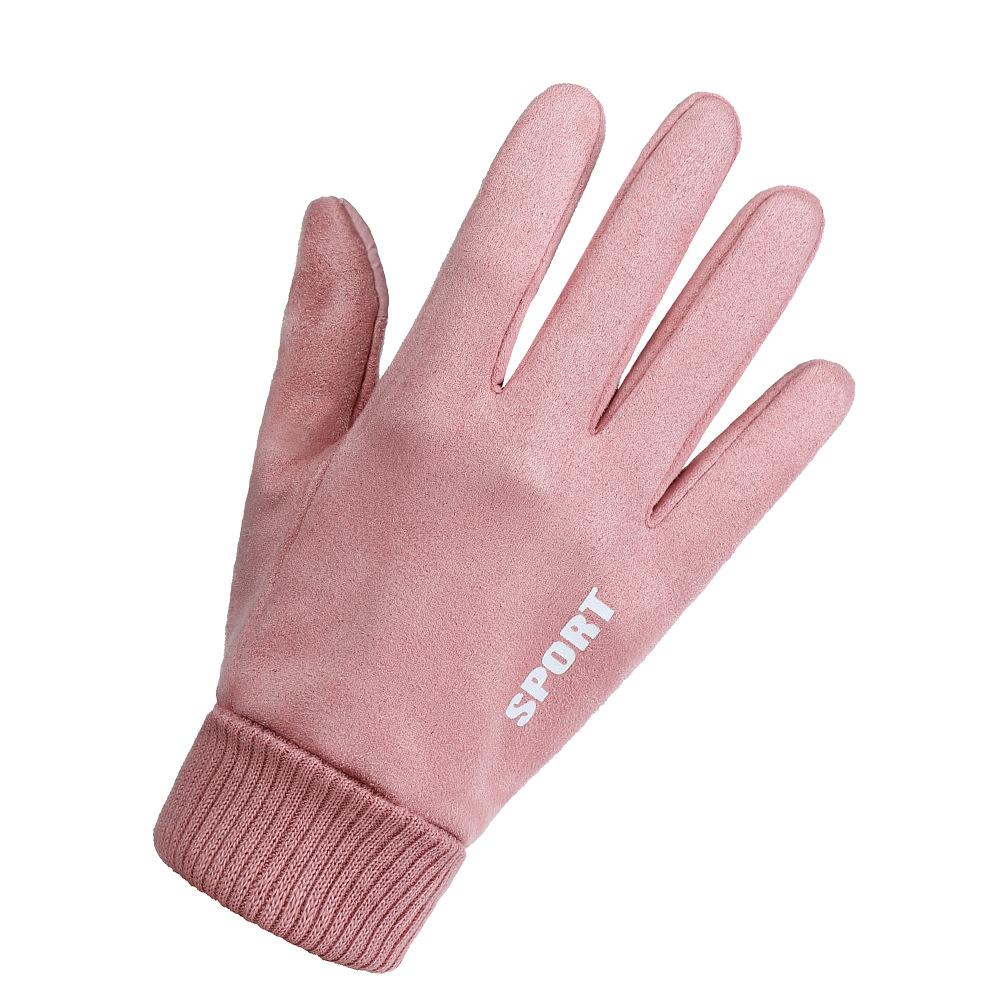Warm Gloves for Men and Women Suede Cold Proof Fashion Plus Velvet Thickened Touch Screen Outdoor Riding Autumn and Winter Gloves