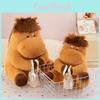 Creative Funny Worker Cow Horse Plush Toy With Soft Short Pile For Gift And Decoration
