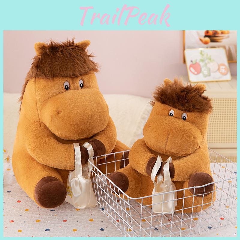 Creative Funny Worker Cow Horse Plush Toy With Soft Short Pile For Gift And Decoration