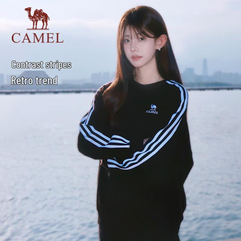 CAMEL Women's Crew Neck Casual Loose Sweatshirt