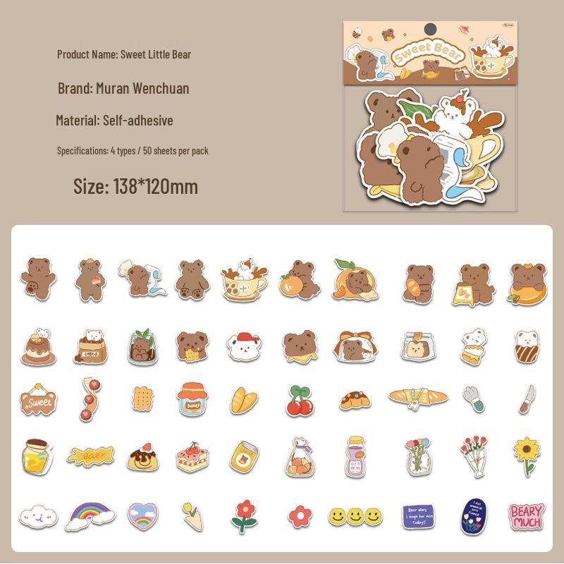 Mu Ran Cute Cartoon Animal Sticker Pack for Journals and Collages