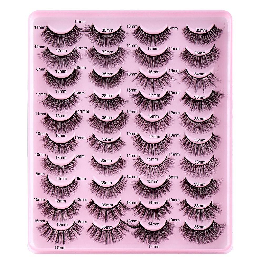 

3D Fluffy Volume Natural Look False Eyelashes Fake Eyelashes Mink Lashes Wispy Mix20-1