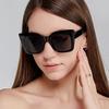 Lunettes de Soleil Vintage Surdimensionnées Œil de Chat Lunettes Dégradées pour Dames Lunettes de Soleil pour Dames Lunettes Carrées Luxueuses Noires Gafas De Sol UV400