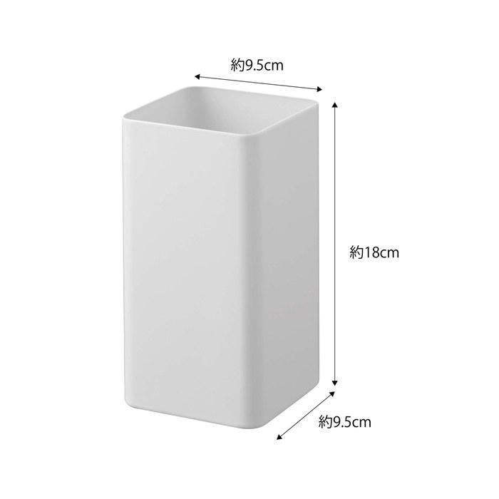 Yamazaki Kitchen Tool Stand Square White Approx. W9.5xD9.5xH18cm, Large Capacity