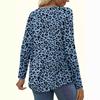 Women's Fashion Casual Spring Autumn Leopard Print Long Sleeve Square Collar Blouses & Shirts