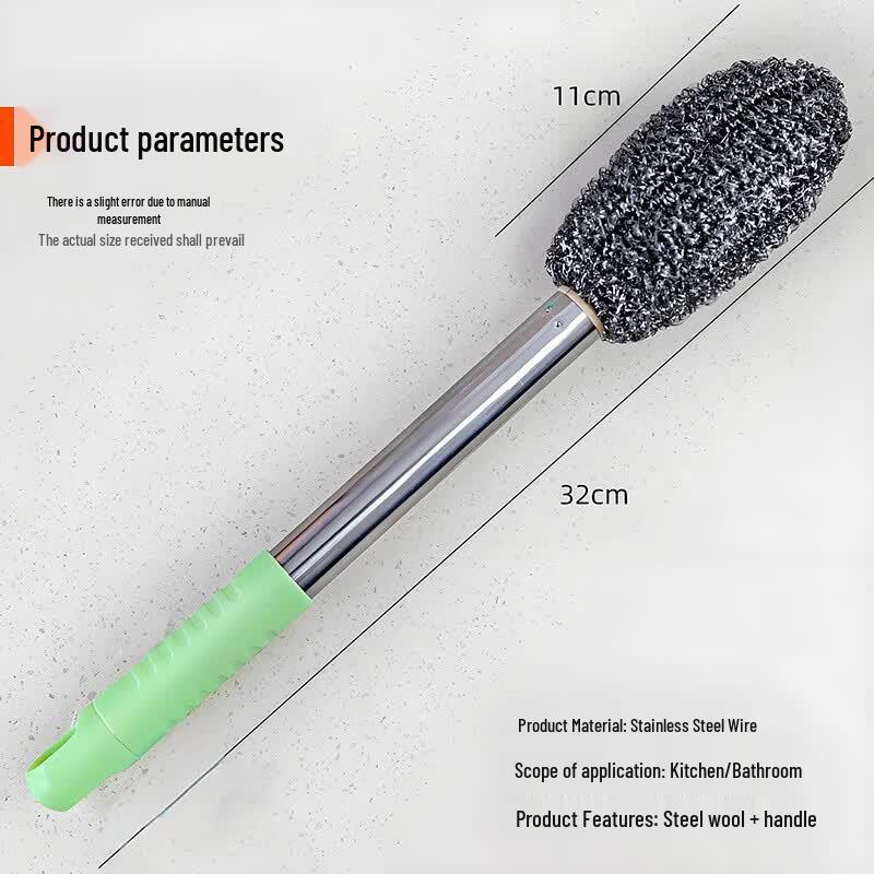 Long Handle Steel Wire Pot Scrubber