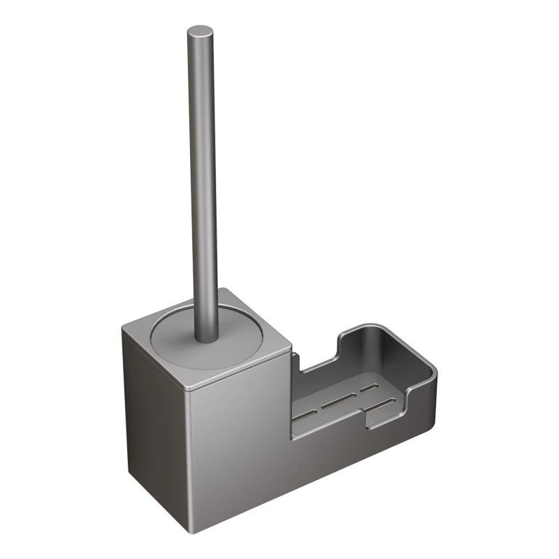 New Style Toilet Brush Holder Wall Mounted Bathroom Cleaning Brush Toilet Brushes For Cleaning Storage Space Aluminum