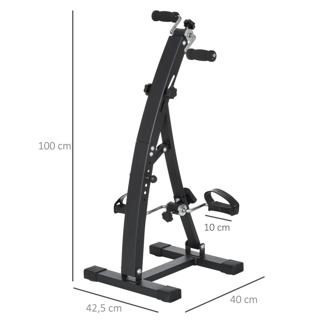 Stacionární rotopední pedálový trenažér pro rehabilitaci paží a nohou 40D x 42,5Š x 100V cm nastavitelná výška řídítek černý