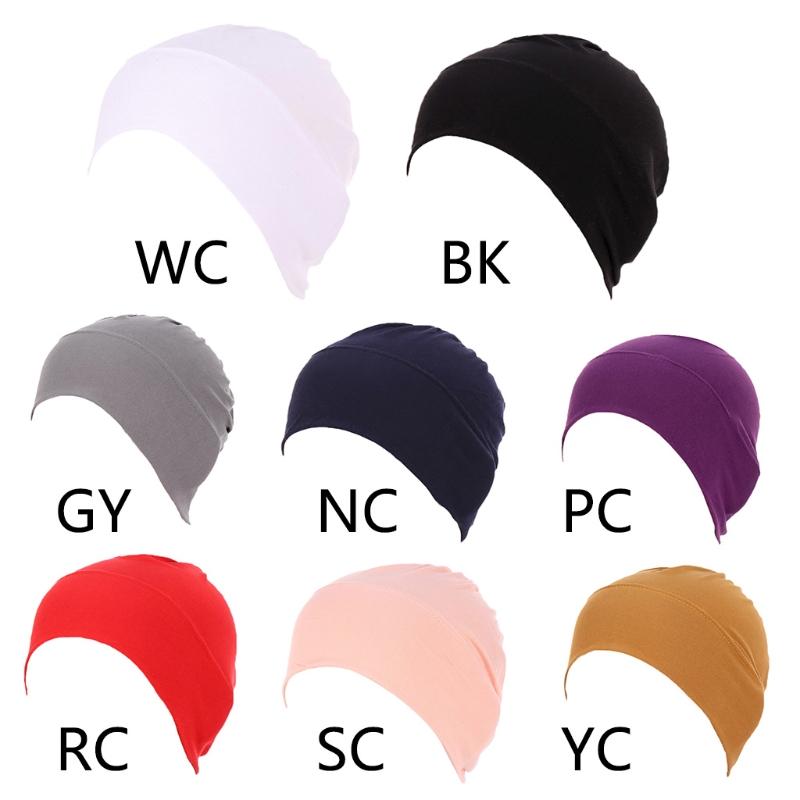 Women Turban Muslim Hijab Head Wrap Made In Sanded Milk Silk Base Caps