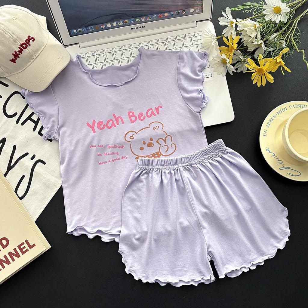 Girls' Summer Cartoon Pajama Set - Lightweight Modal for Air Conditioning
