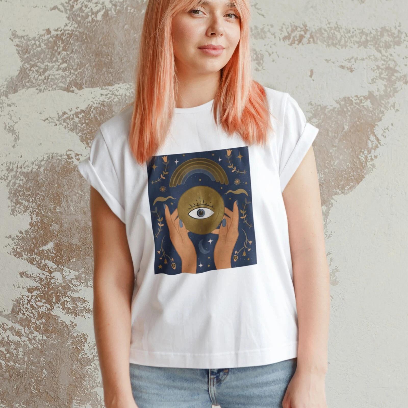 Men s and Women s T-shirts Esoteric Hands and Eye T shirt - Mystical Hands - Palmistry T shirt S