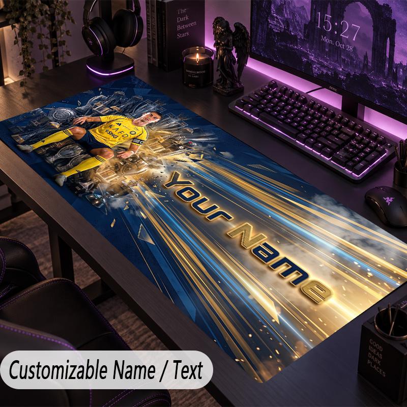 Large Mouse PadCristiano Ronaldo Custom Name Text Personalized Desk Mat Non Slip Gaming Pad