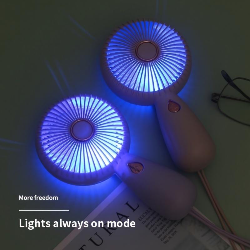 Portable Personal Mini Fan with Rechargeable Battery,3 Speeds LED Night Light Lightweight ABS Design for Home,Travel,Camping Mint Green,Beige