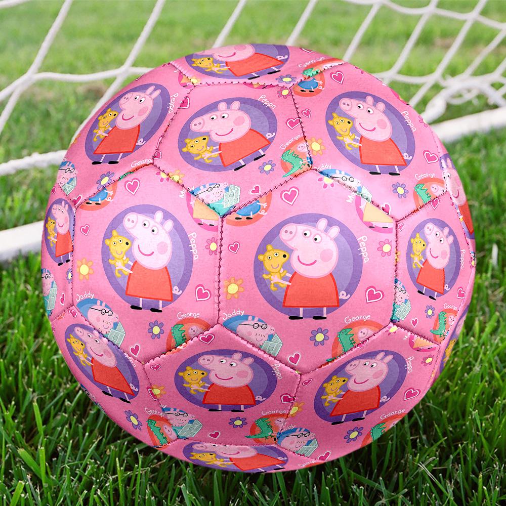 Pink Pig Cartoon Indoor Soccer Ball Size 5 Colorful All Ages Machine Stitched PVC Competition Ready Durable High-Bounce