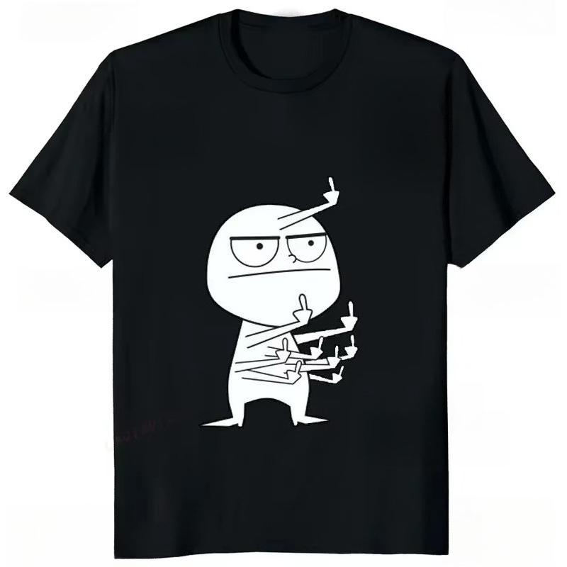 Middle Finger Funny Unisexiac Unisex T Shirt Loose Casual Fashion Hip Hop Tshirt Hipster Streetwear Comfort Clothing M