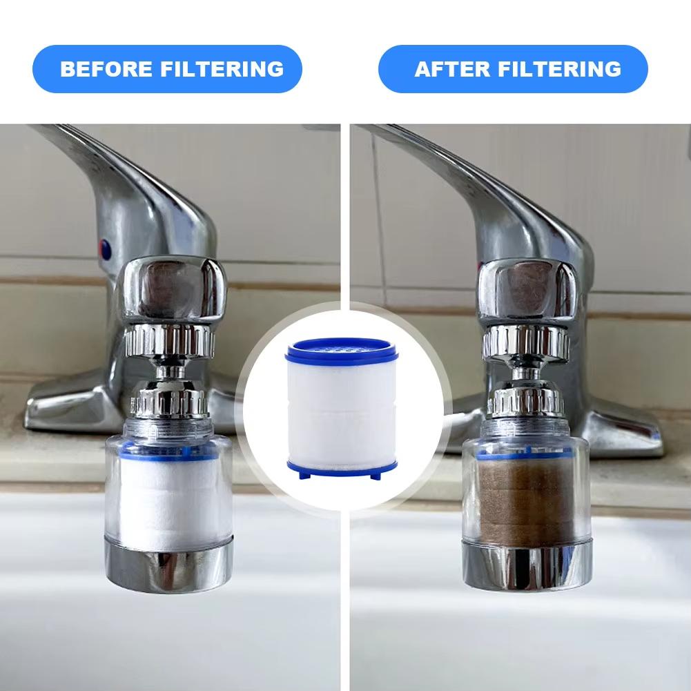10pcs Faucet Water Filter Element Remove Chlorine Heavy Metals Filtered Showers Head Bath Filtration Purifier Soften Hard Water
