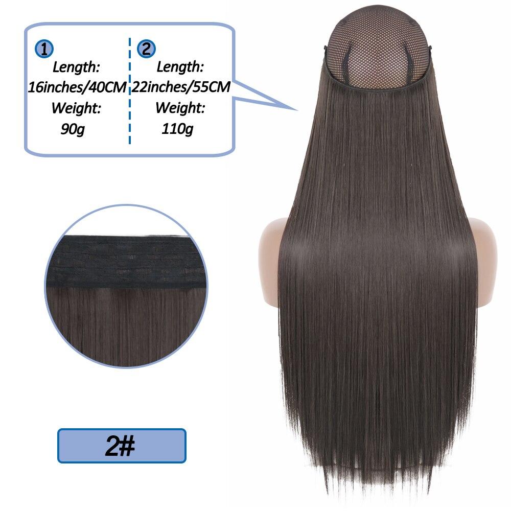 MERISIHAIR No Clips In Natural Hidden Secret False Hair Piece Synthetic Hair Extension Long Straight Fish Line Hair Pieces