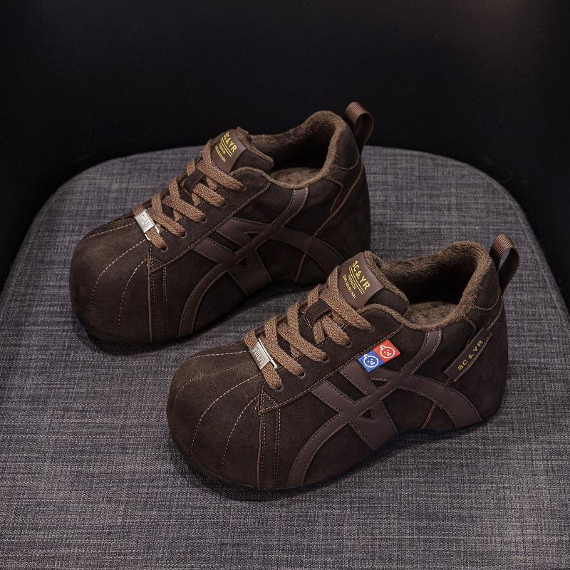 Women s Thick-soled, Height-increasing, Casual, Fashionable, Versatile and Retro Shoes 34 коричневый