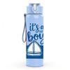 1PC It Is A Boy Lighthouse Sailboat Text 750ml Color Plastic Sports Water Bottle Leakproof Flip Straw Lid Suitable for Sports Office Home Use