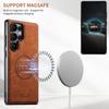 EUCAGR Luxury Faux Leather Phone Case Magnet Wireless Charging Frosted Feel For Samsung Galaxy S25Ultra S24Plus S23 S22 Note20