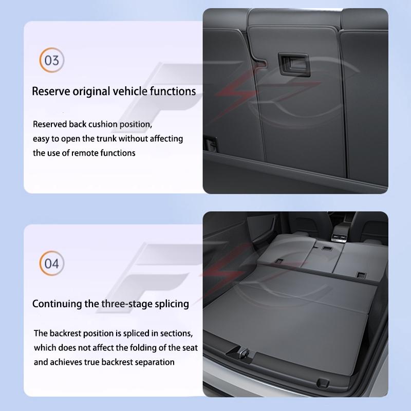 For Tesla New Model Y Juniper 2025 Leather Trunk Mats Rear Seat Back Protector Pad Backrest All Weather Liner Pet Anti-kick Pad
