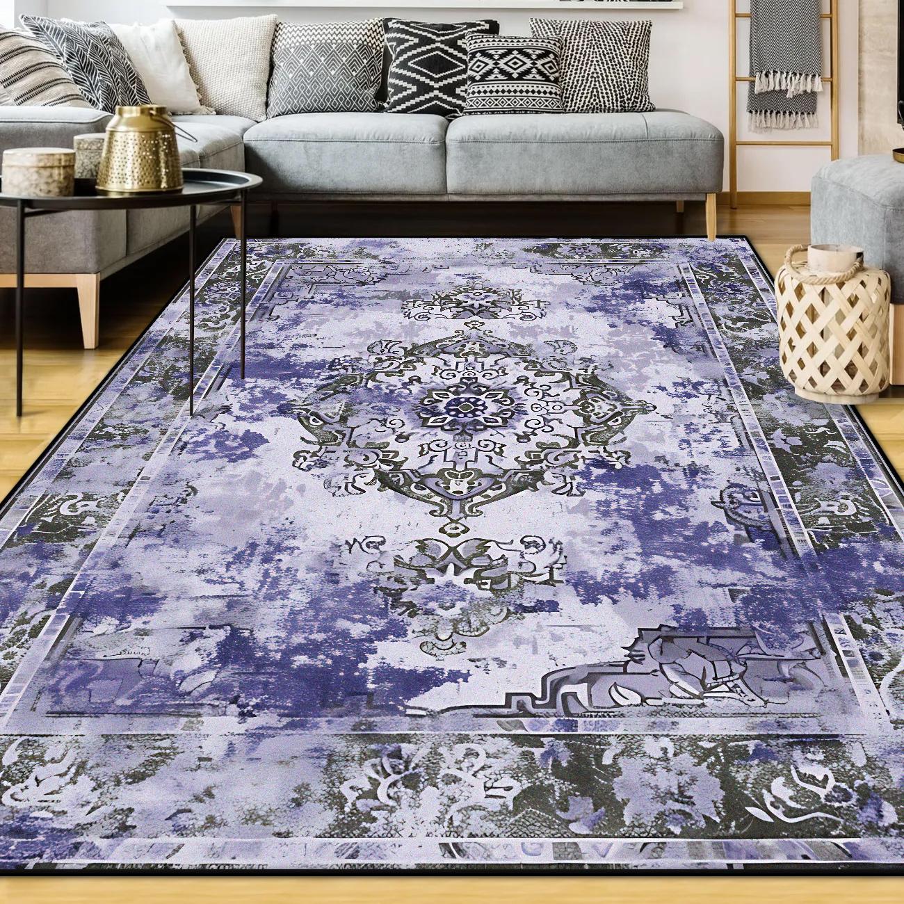 

Бохо Ретро Ковер для Гостиной Домашнее Украшение Персидский Ковер для Спальни Прикроватный Нескользящий Коврик Легко Чистить Ковер для Дивана и Журнальных Столиков Моющийся 60*90cm