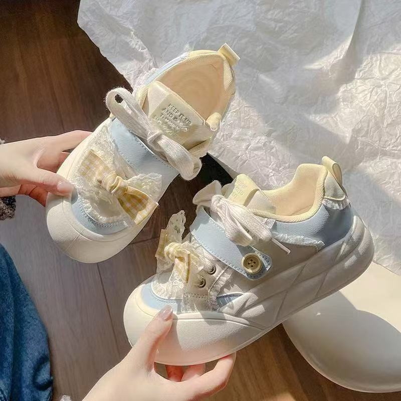 Spring new board shoes school style shoes thick-soled casual height-increasing bread shoes
