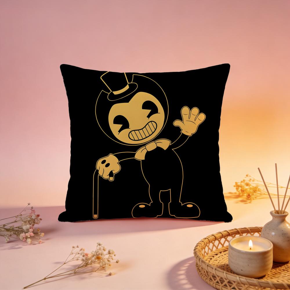 Popular BBendy and the Ink Machineing Cushion Cover Comfortable Durable Pillow Cover MultiScene for Home Office Car Sofa