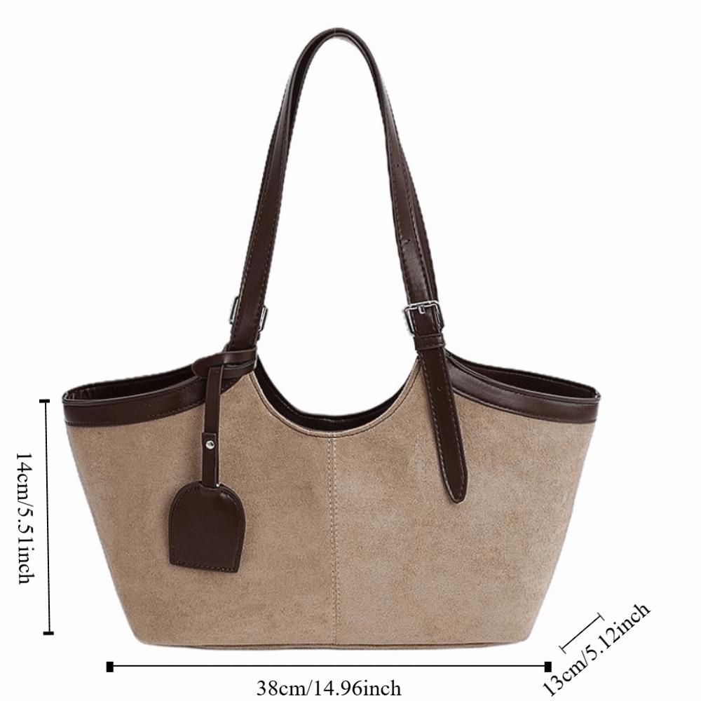 Solid Color Suede Shoulder Bag Korean Style Underarm Packs Casual Matte PU Handbag  Travel