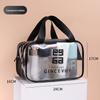 Women's Large Waterproof Transparent Makeup and Toiletry Bag - Wet/Dry Separation, Portable for Travel