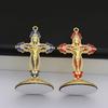 Handmade Enameled Zinc Crucifix Ornament Church Supplier Metal Crucifix with Stand Religious Decoration