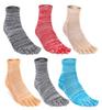 WIOIW Crew Set of 6 Women's Five-Toe Socks, Sporty, Casual, Length,