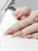 Secret Lives Premium Glossy Reusable Artificial Nude Color with 3D Pearls & Glitter Butterfly Designer Fake False Press On Nails 24 Pieces Set with