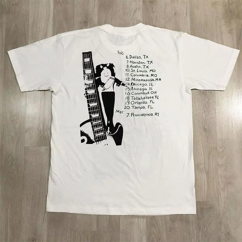 T-shirt de haute qualité à imprimé de personnage pour l'automne et l'hiver 2025 pour hommes et femmes, en coton à col rond, t-shirt ample à la mode