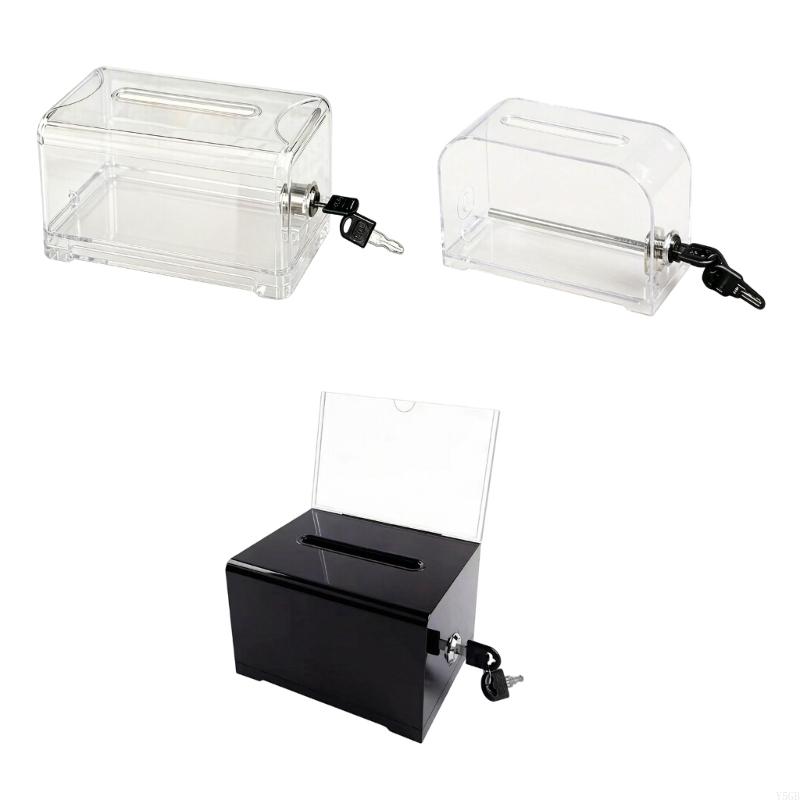 Clear Acrylic Lockable Suggestion Box For Secure Voting And Feedbacks Collection In Offices Schools And Community Event Y5GB