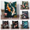 Fish Lotus Soft Flannel Blankets Keep Warm Throw Blanket Comfortable Blanket for Picnic Beds Sofa Home Bedroom Travel Kids Gifts