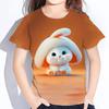 Summer Kids Cute Cartoon Rabbit Tops Tees 3D Print Animal T-shirt Children Short Sleeve Clothing Boys Girls Fashion Streetwear